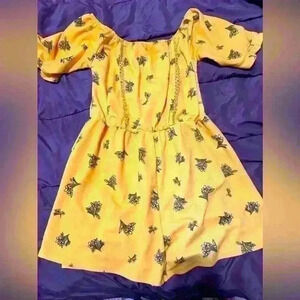 Kendall and Kylie  yellow floral romper